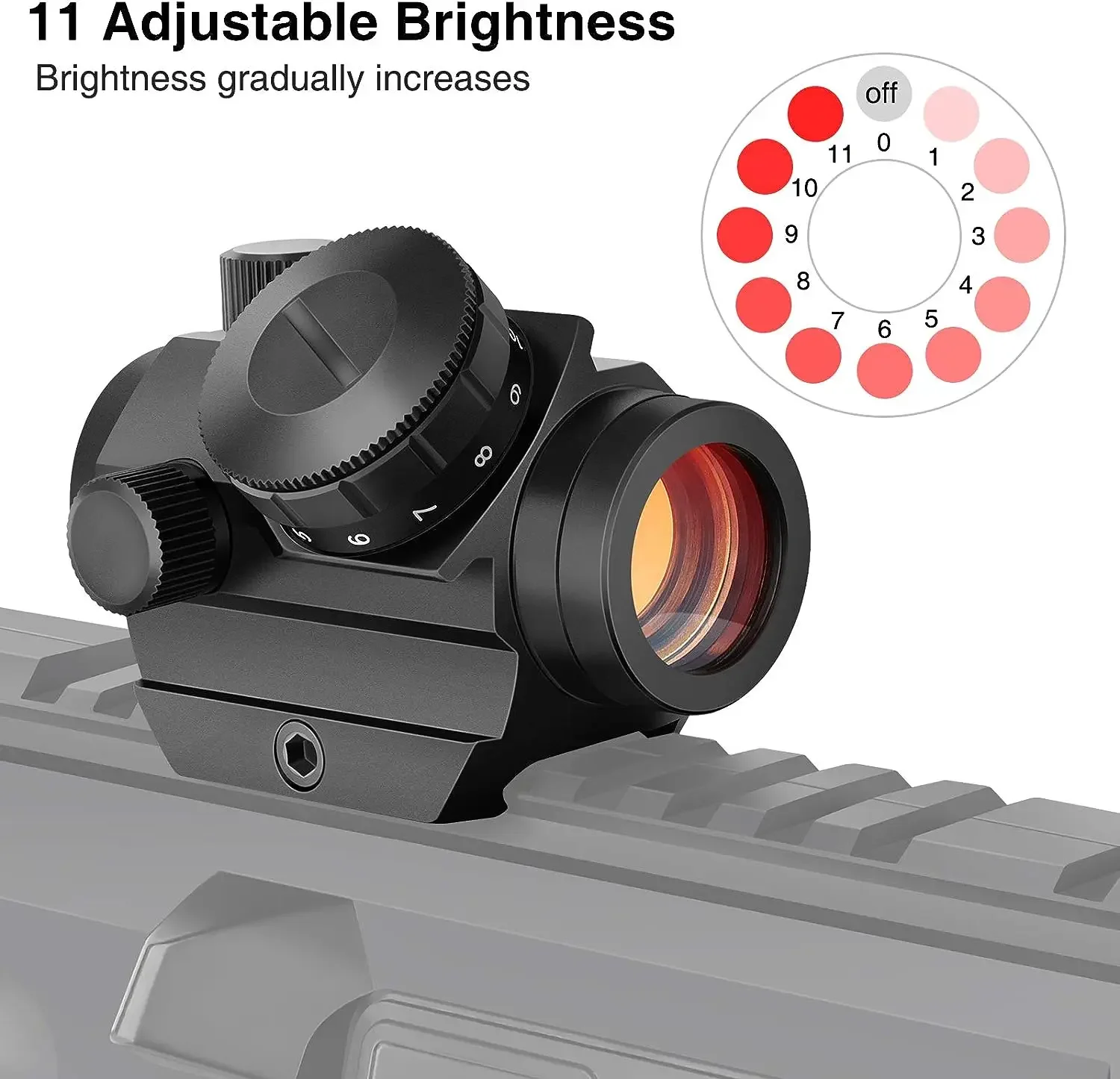 Red Dot Sight 2MOA Red Dot Sight 1x20mm Reflex Sight Waterproof & Shockproof & Fog-Proof Red Dot Scope with 1 inch Riser Mount