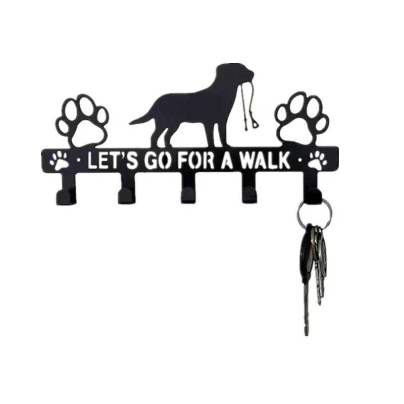 Metal Iron Art Pet Dog Hanger 5 Hooks Coat Key Lead Leash Wall Rack Holder Organizer Towel Rack Organizer Storage rack hook 4