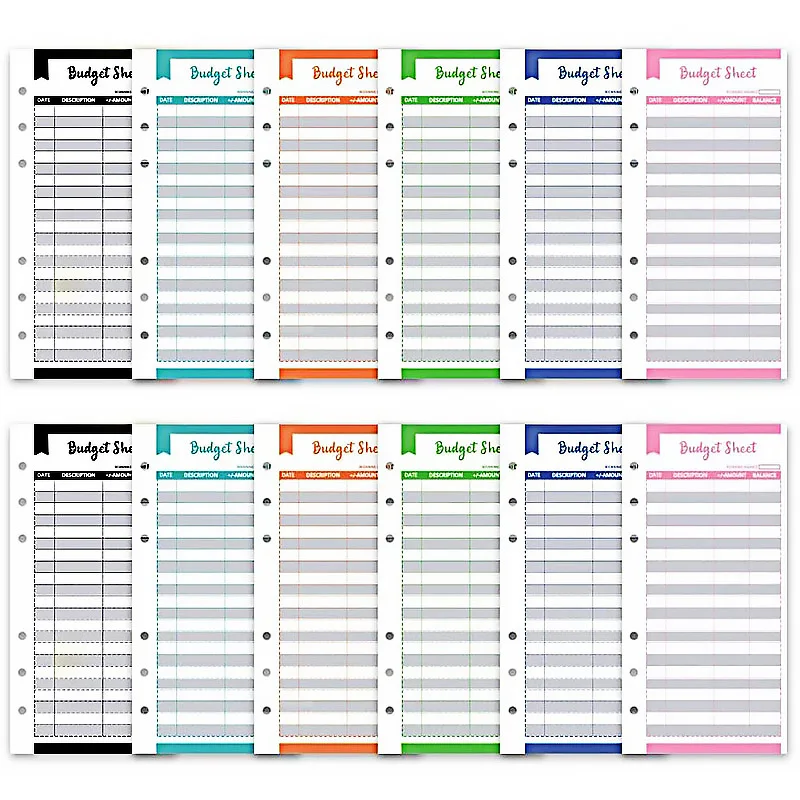 A5 A6 A7 Bindmiddel Budget Planner Organizer 6 Ringband Enveloppen Zakken En 12 Stuks Onkostenbegrotingsbladen