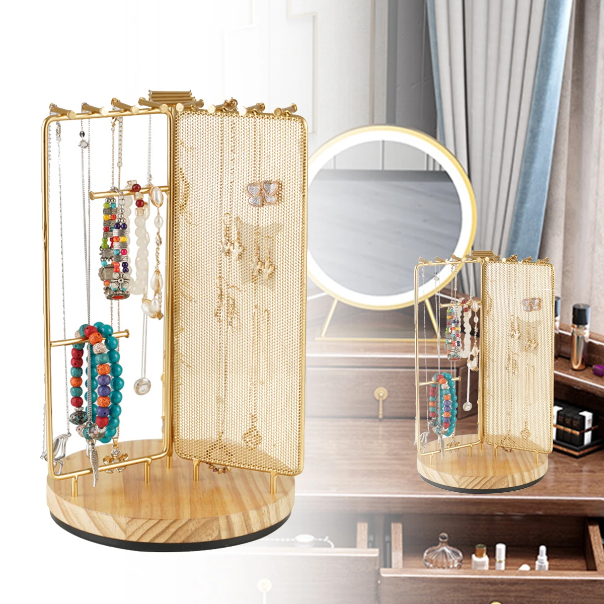 Detachable turntable display stand Ear accessories rotating display stand Hair accessories Hairpin necklace Bracelet display sta