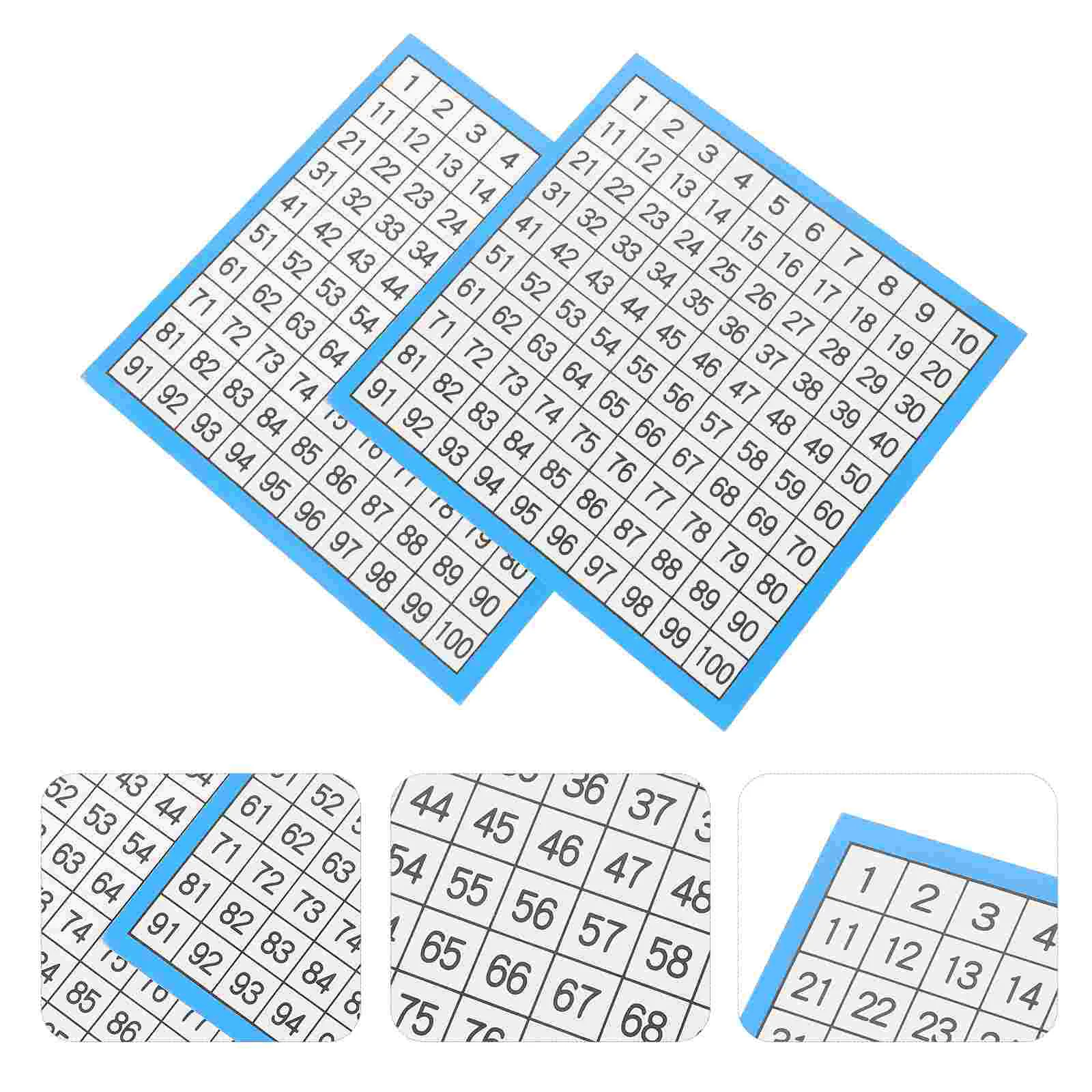 

10 Sheets Board Hundreds Chart for Classroom Number Table Math Accessory Learning Charts Paper Students Child 1-100