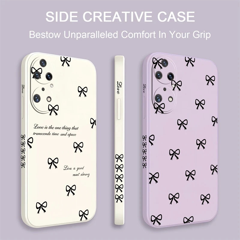 Elegant White Bow Knot Shockproof Silicone Phone Case