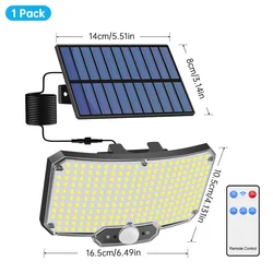 Enhanced Solar - Powered Outdoor LED Floodlight with Motion Sensor and Remote Control (234LED)