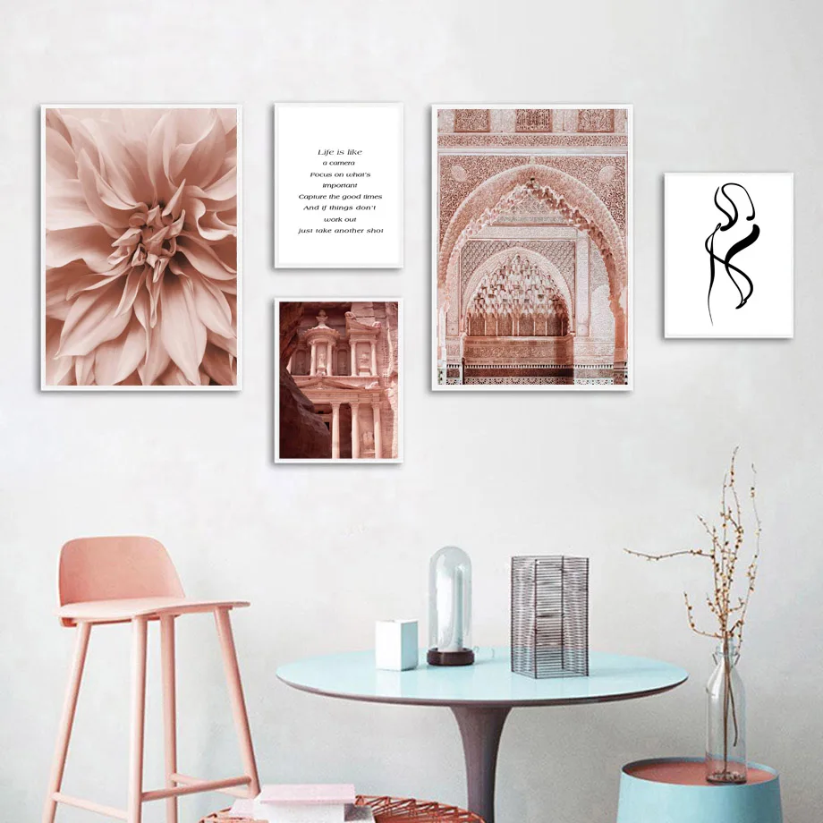 Flower Women Quote Petra Jordan Marocchino Wall Art Canvas Painting Nordic Poster E Stampa Immagini Per Soggiorno Home Decor