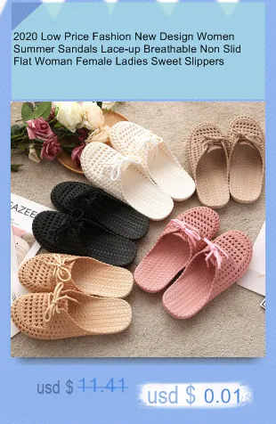 2020 Low Price Fashion New Design Women Summer Sandals Lace-up Breathable Non Slid Flat Woman Female Ladies Sweet Slippers