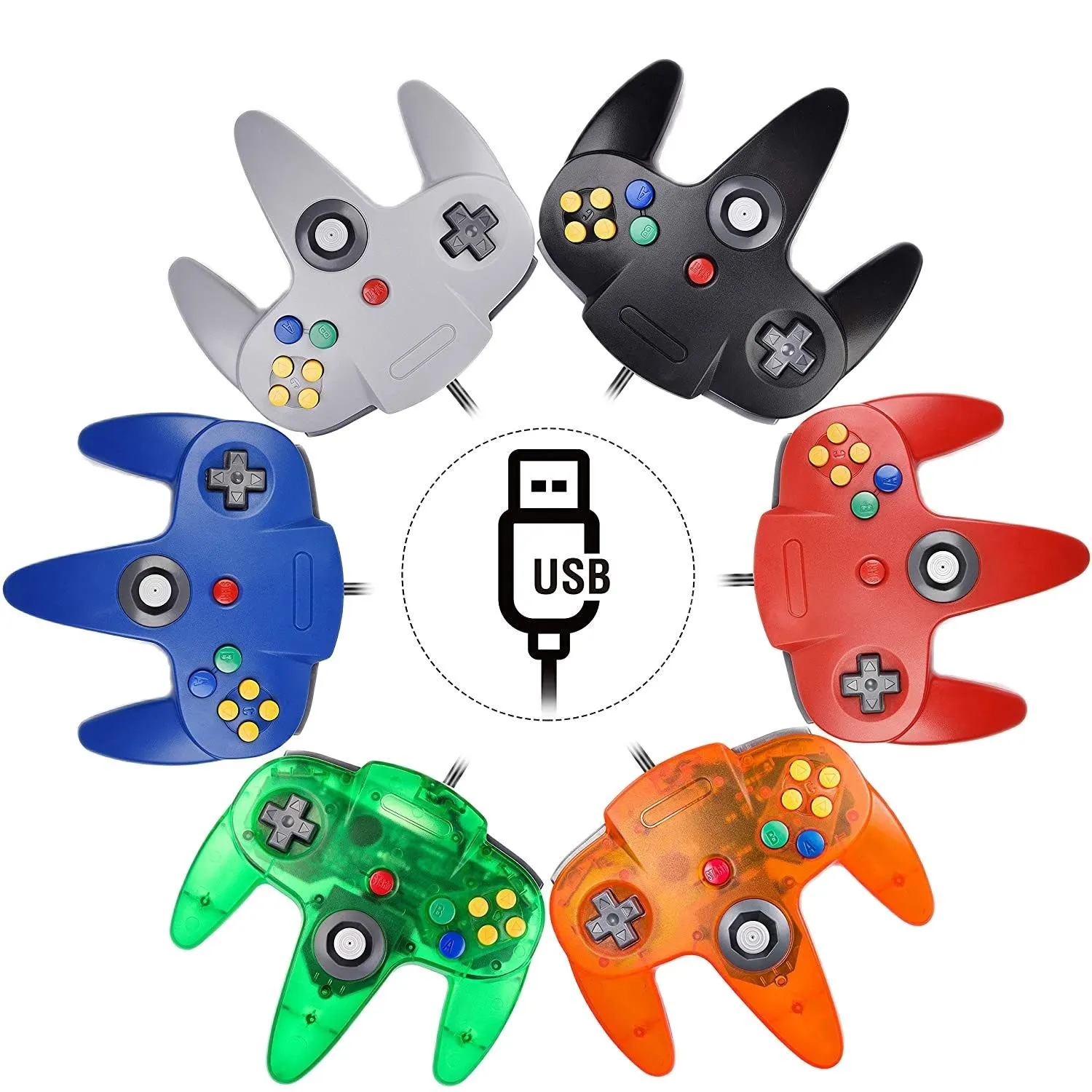 Usb N64 Wired Gamepad N64 Controller Gamepad Joystick Classic 64 Console Giochi Retrò Per Computer Portatile Windows Pc/Mac