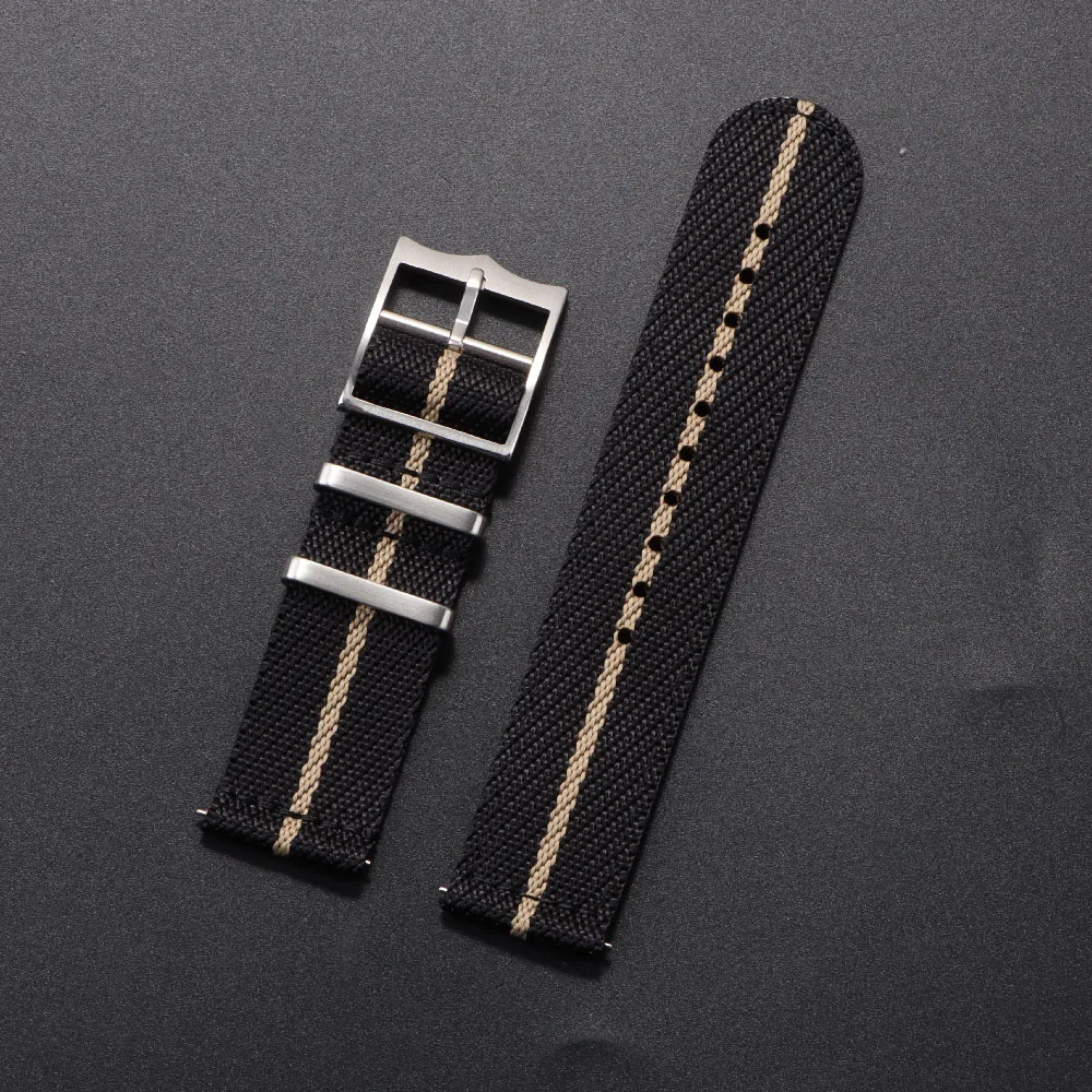 Military-Grade Nylon Watch Band Quick Release Strap - Premium Woven Canvas Fabric Wristband