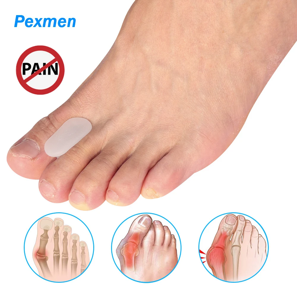 

Pexmen 2/4/10Pcs Gel Toe Separator Hallux Valgus Bunion Corrector Straightener Soft Toe Protector Spacer for Men and Women