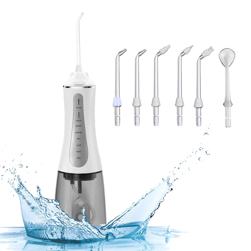 

Oral Irrigator Rechargeable 350ML Water Flosser 5 Modes Waterproof IPX7 Dental Water Jet Portable Water Tank Teeth Cleaner