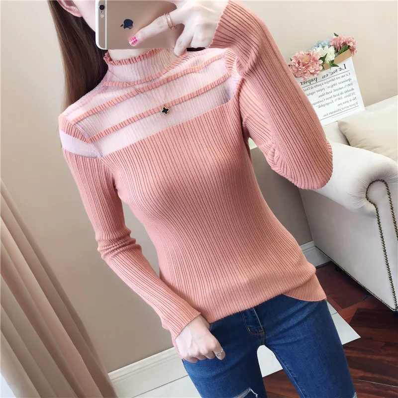 white sweater 2021 autumn new pullover sweater tight-fitting undershirt knit sweater  GRAY22 pullover sweater Sweaters