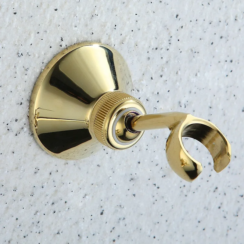 Shower Mounting Brackets Gold Brass Swivel Handheld Shower Holder Head Seat Rack Bathroom Parts Bath Accessories