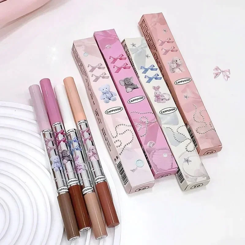 Double Head Lying Silkworm Pen Silkworm Highlight Crease Pencil Diamond Glitter Matte Brightening Shadow Eyeliner Pen Aegyo-sal eyeshadow pen,makeup pen