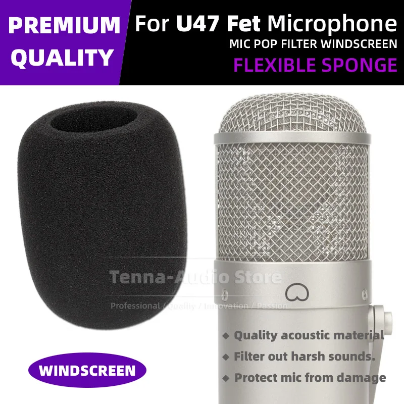 Per Neumann U47 U 47 Fet Parabrezza Microfono Spugna Parabrezza Schiuma Mic Copertura Antivento Rumore Pop Filtro Schermo Di Protezione