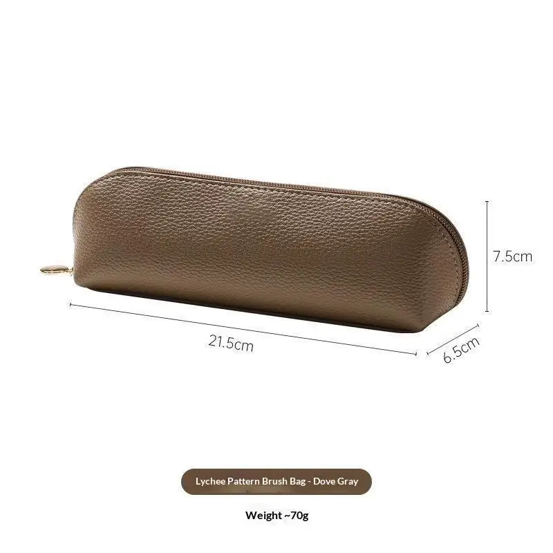 Premium PU Leather Pencil Pouch with Waterproof Finish and Metal Zipper