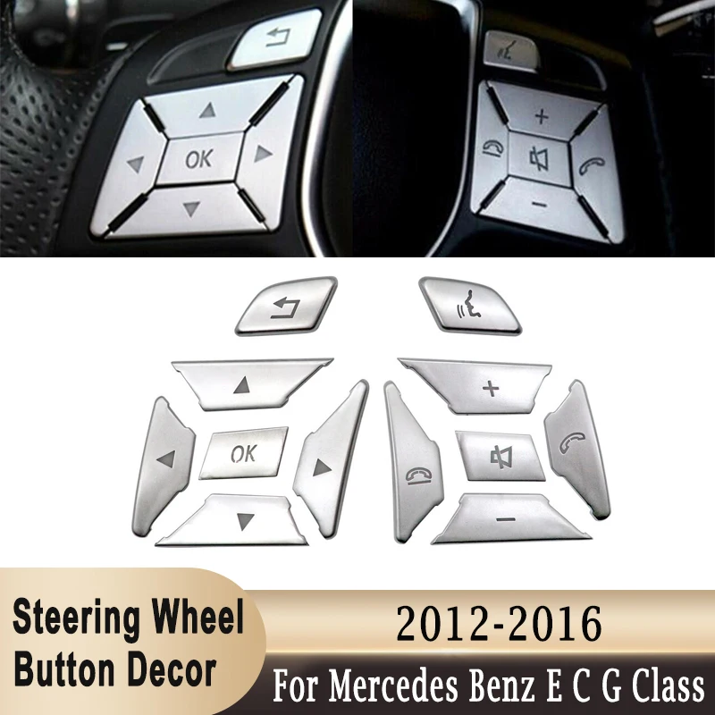 

Декоративная наклейка на рулевое колесо, крышка для Mercedes Benz E C G Class W204 2012-2016, серебряная наклейка для интерьера