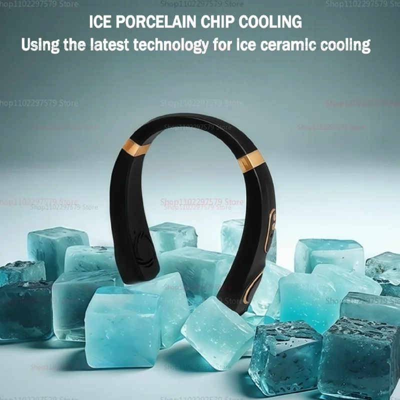 Neck Hanging Fan Portable Bladeless Mini Rechargeable Electric Air Cooler With LED Display For Summer Travel Outdoor Indoor