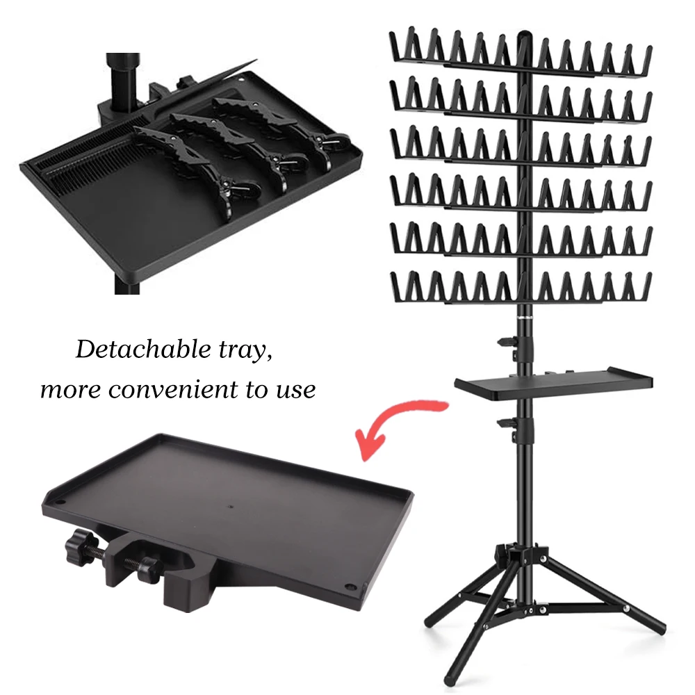 Support pour tresses de coiffure réglable avec bac et clips_voghion.com