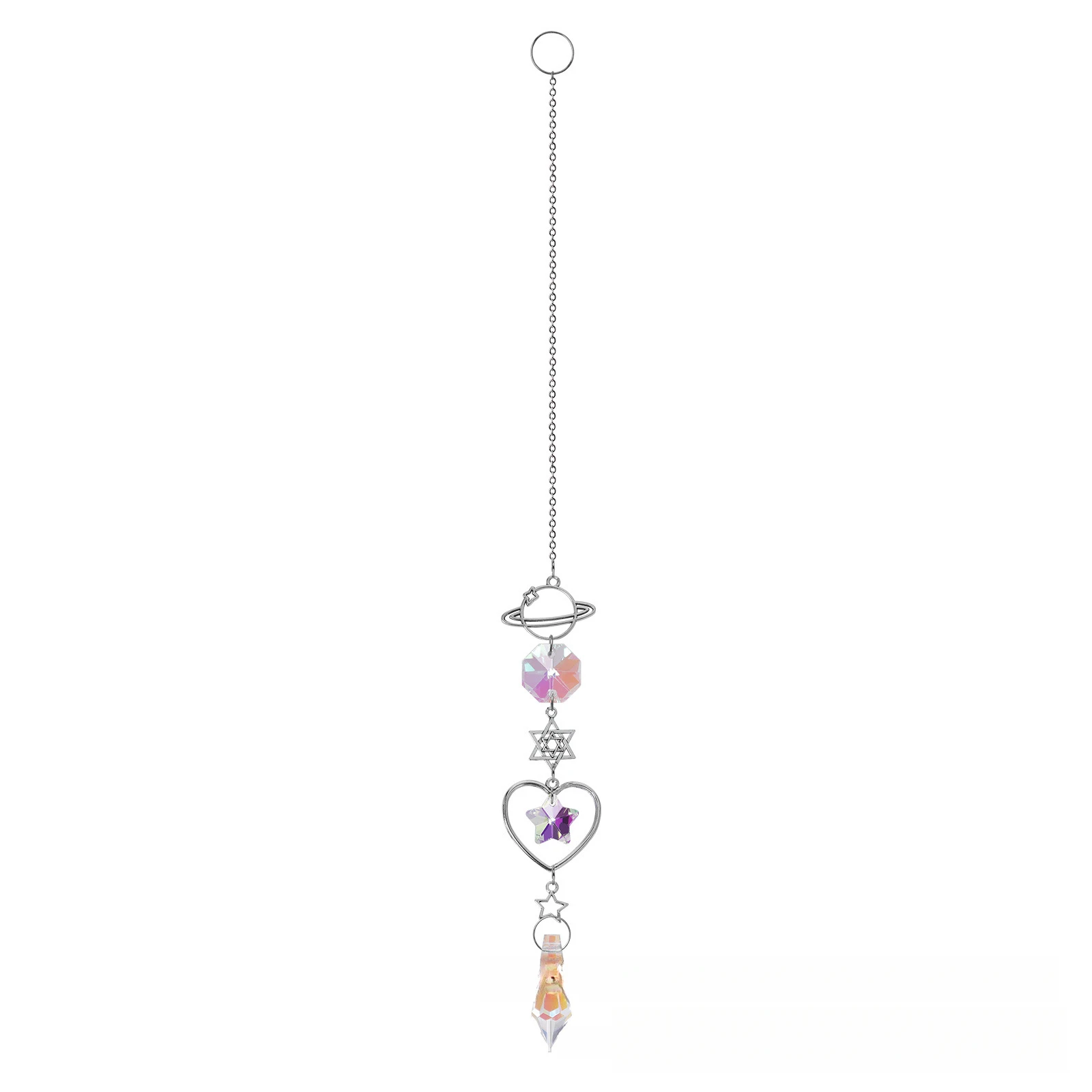 GalaxyStar Moon Crystal Wind Chime Pendant for Home Decor Outdoor Garden Suncatcher Holiday Party Supplies