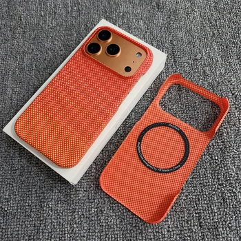 Half Pack Carbon Fiber for Magsafe Magnetic Phone Case for IPhone 17 Air 16 Plus 15 14 13 12 Pro Max Wireless Charge Cover 1