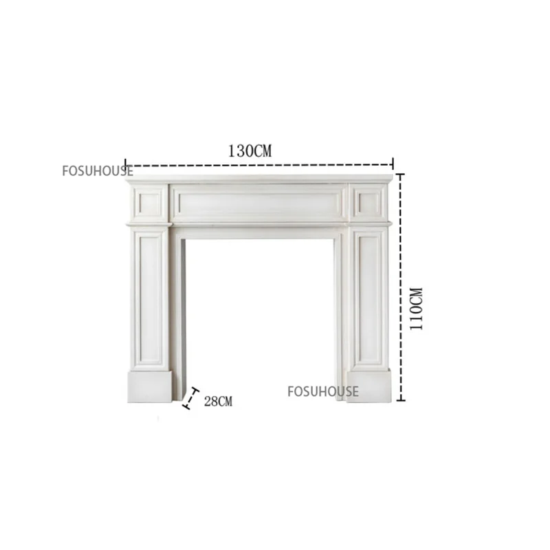 Nordic Solid Wood Fireplace Cabinets Retro Homestay Living Room Background Wall Decorative European Console Table Storage Shelf