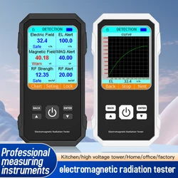 Portable 3 - in - 1 EMF Radiation Detector for Comprehensive Electromagnetic Testing (WHITE)