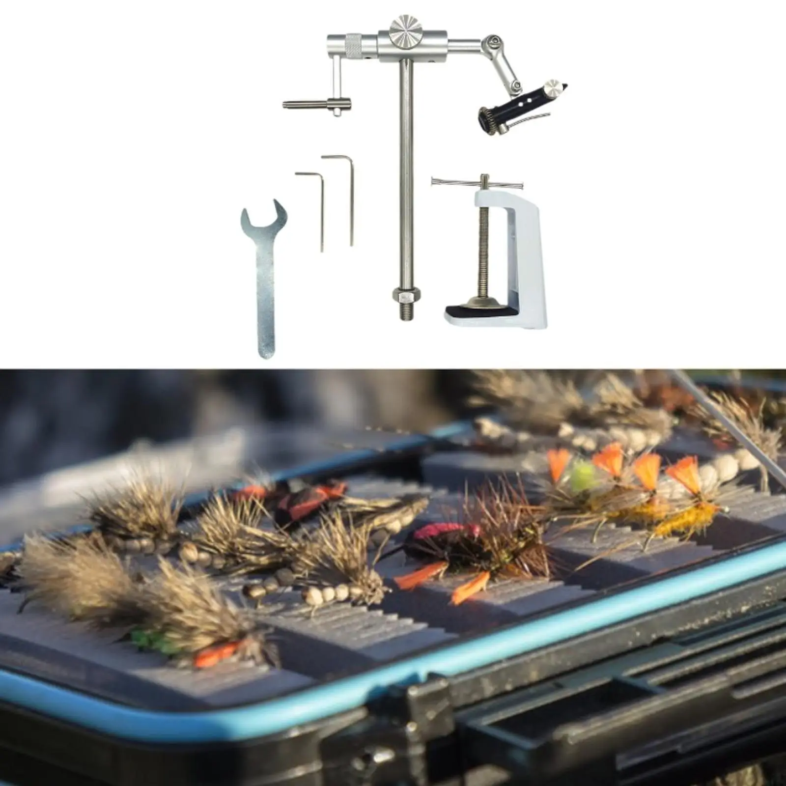 Rotary Fly Tying Vise with 360° Rotation DIY Lure Maker Fishing Tying Tool 4