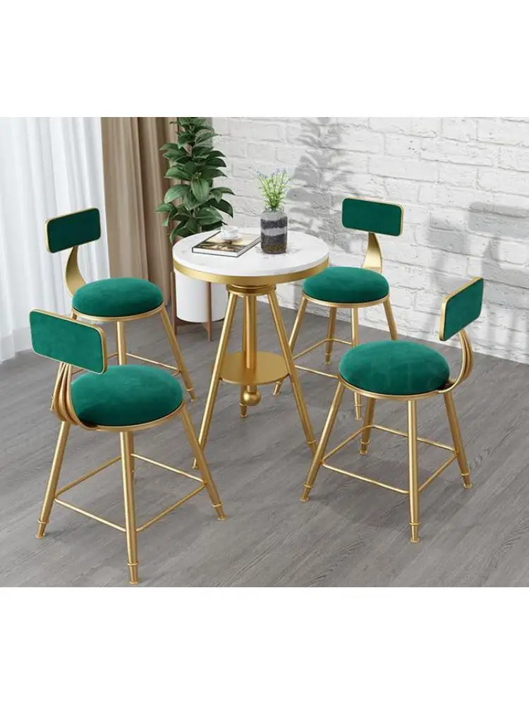 Balcony outdoor wrought iron table and chair combination cafe tea shop bar leisure small round table and chair three-piece