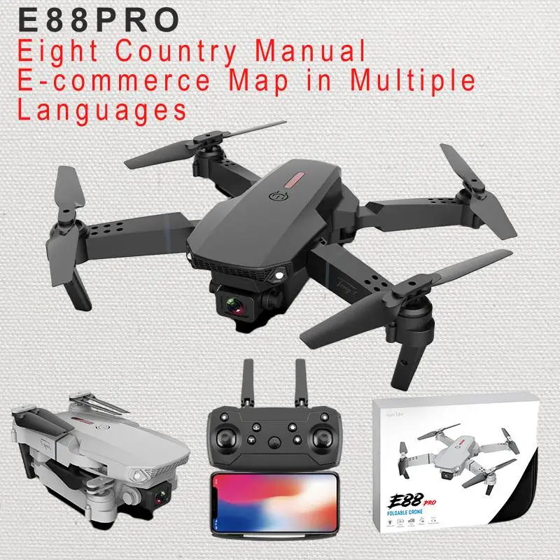 

E88pro Remote Control Drone with Three Sided Intelligent Obstacle Avoidance Technology - Experience the Ultimate Flying Adventu