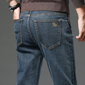 2024 Cotton Stretch Jeans Men Classic Retro Straight Slim Straight Trouser Male Korea Brand Clothing Denim Pants Plus Size 40 1