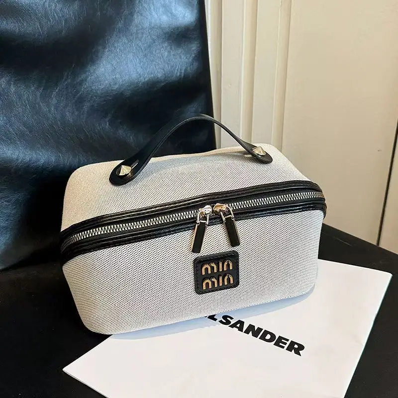 Cosmetic Bag Large Capacity Portable Waterproof Canvas Cosmetics Washing Storage Bag