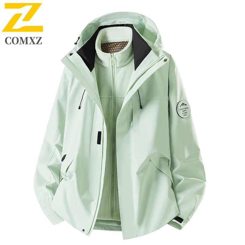EIAO 3-in-1 Unisex Windbreaker Jacket Spring Autumn Waterproof Windproof Detachable Outdoor Hiking Fishing Camping  Thermal Coat
