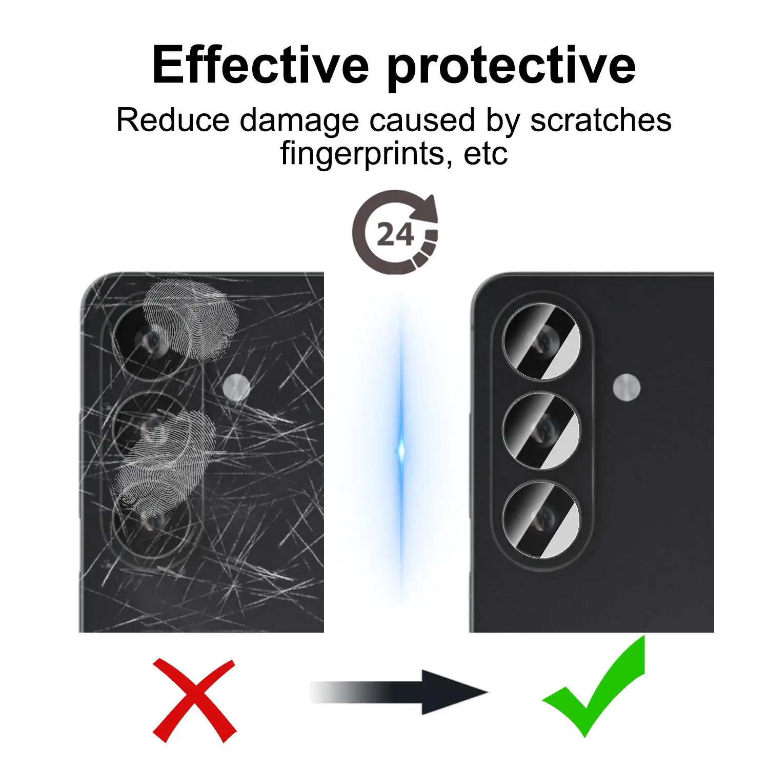 Premium Tempered Glass Camera Lens Protector with 9H Hardness