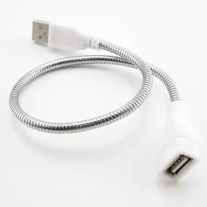 【C】LED 조명 팬 전원 공급 어댑터가 있는 USB 연장 케이블 전자제품용 남성-여성 유연한 금속 호스 코드 M20