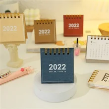 

1pc Mini Desk Calendar 2022 Coil Flip Calendars January To December настольный календарь for Home School Office Schedule Planner