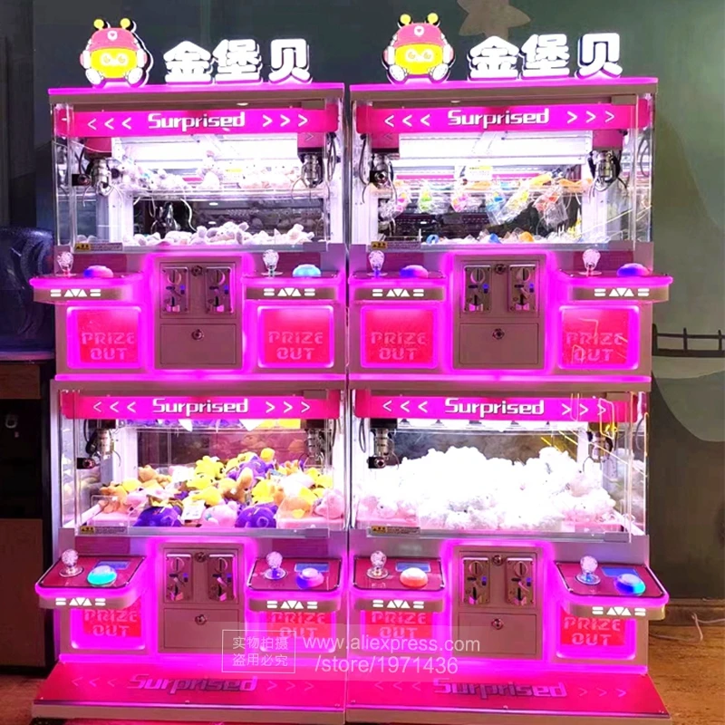 Earn Money Kids Adults Play 4 Players Mini Gift Stuffed Toy Vending Cranes Claw Machine Indoor Coin Operated Arcade Game Machine