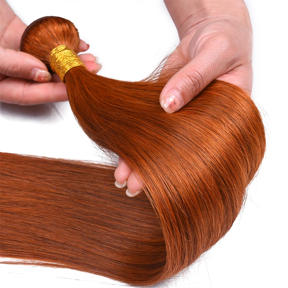Miss Rola Brazilian Straight Human Hair Weaving Bundles Ginger Orange Brown Red Ombre Remy Hair Extensions Double Wefts