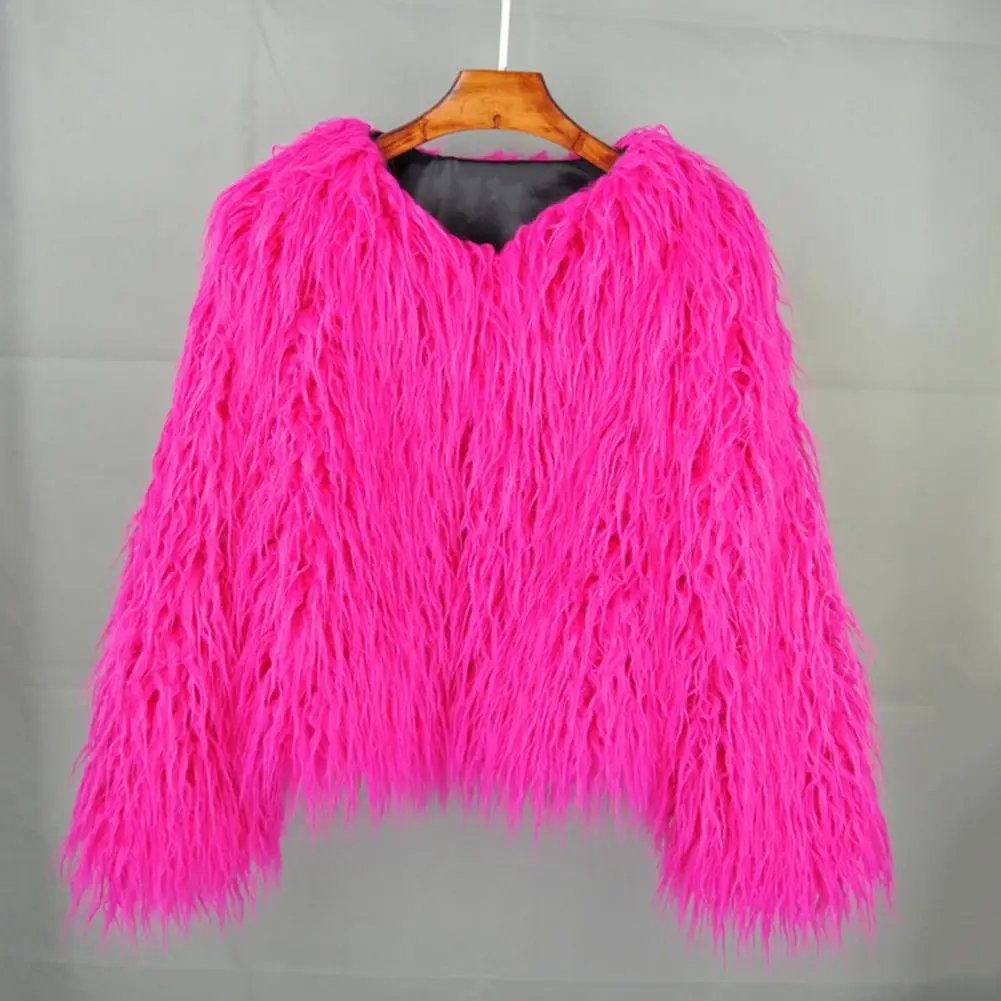 Women's Winter Coat Artificial Fur Cardigan Thick Warm Long-sleeved Elegant Dance Outsider Fur Jacket 2023