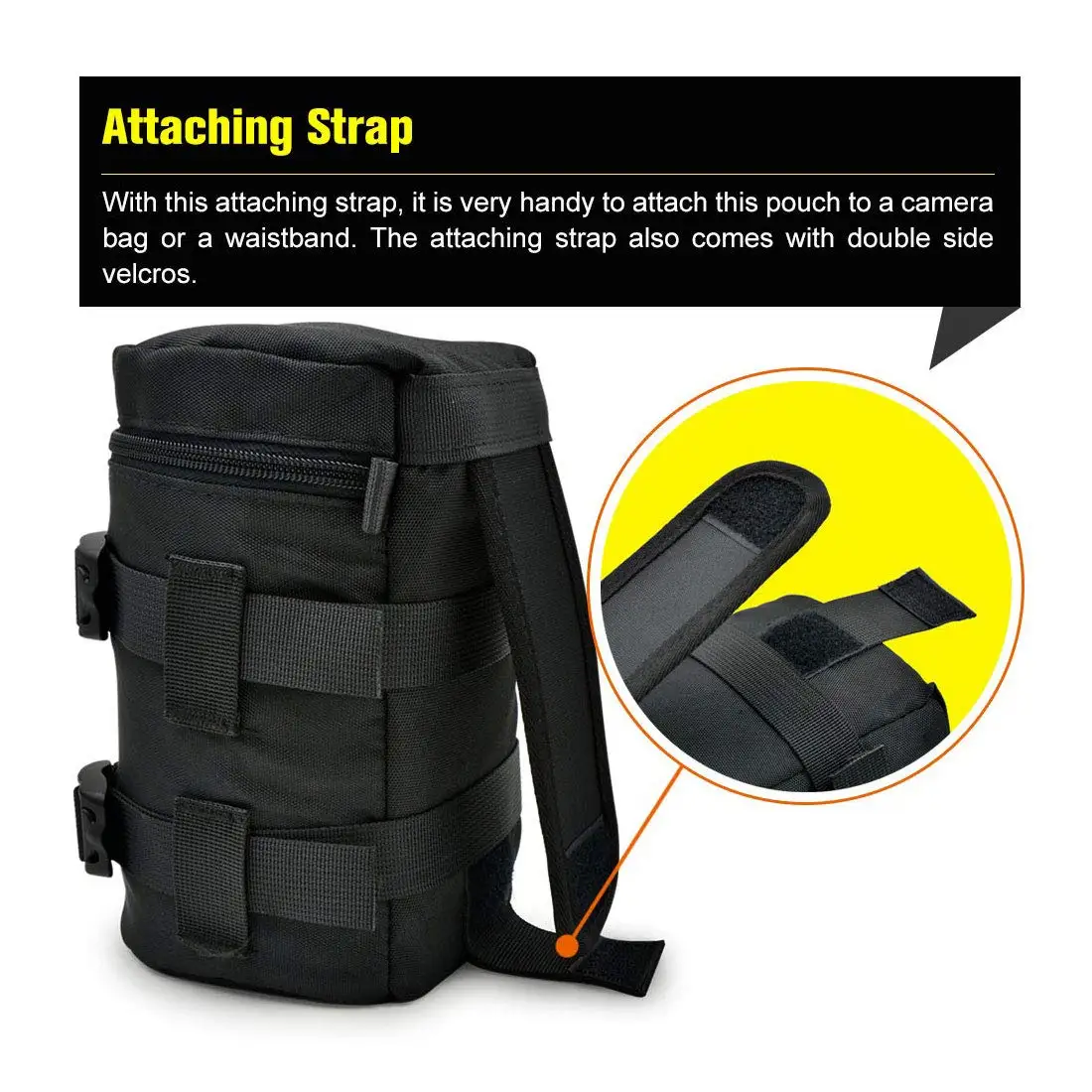6 사이즈 방수 카메라 렌즈 두꺼운 패딩 가방 케이스 파우치 보호대 허리 벨트 홀더 캐논 니콘 탐론 시그마  렌즈, 카메라 렌즈 보호용 주머니 벨트 홀더