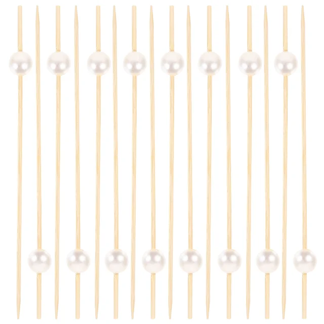 100 Db Koktélválasztás Dekoratív Gyöngyök Előétel Torta Fogpiszkáló Szendvicsek Bambusz - Image 3