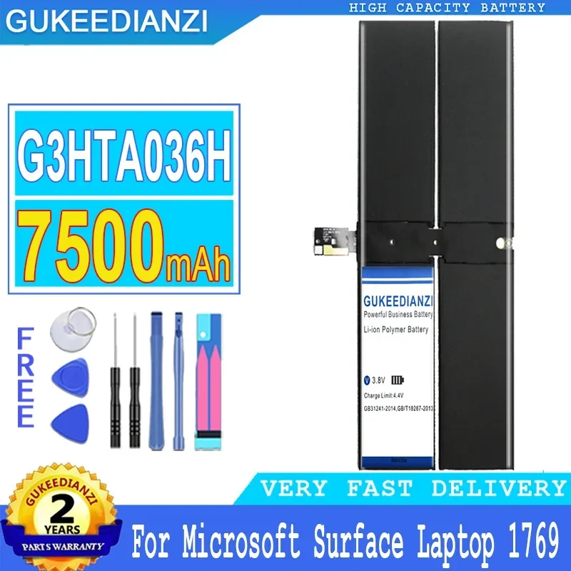 

Аккумулятор GUKEEDIANZI для поверхностного ноутбука Microsoft, 1769 G3HTA036H, 7,57 в, аккумулятор большой мощности с бесплатными инструментами, 7500 мАч