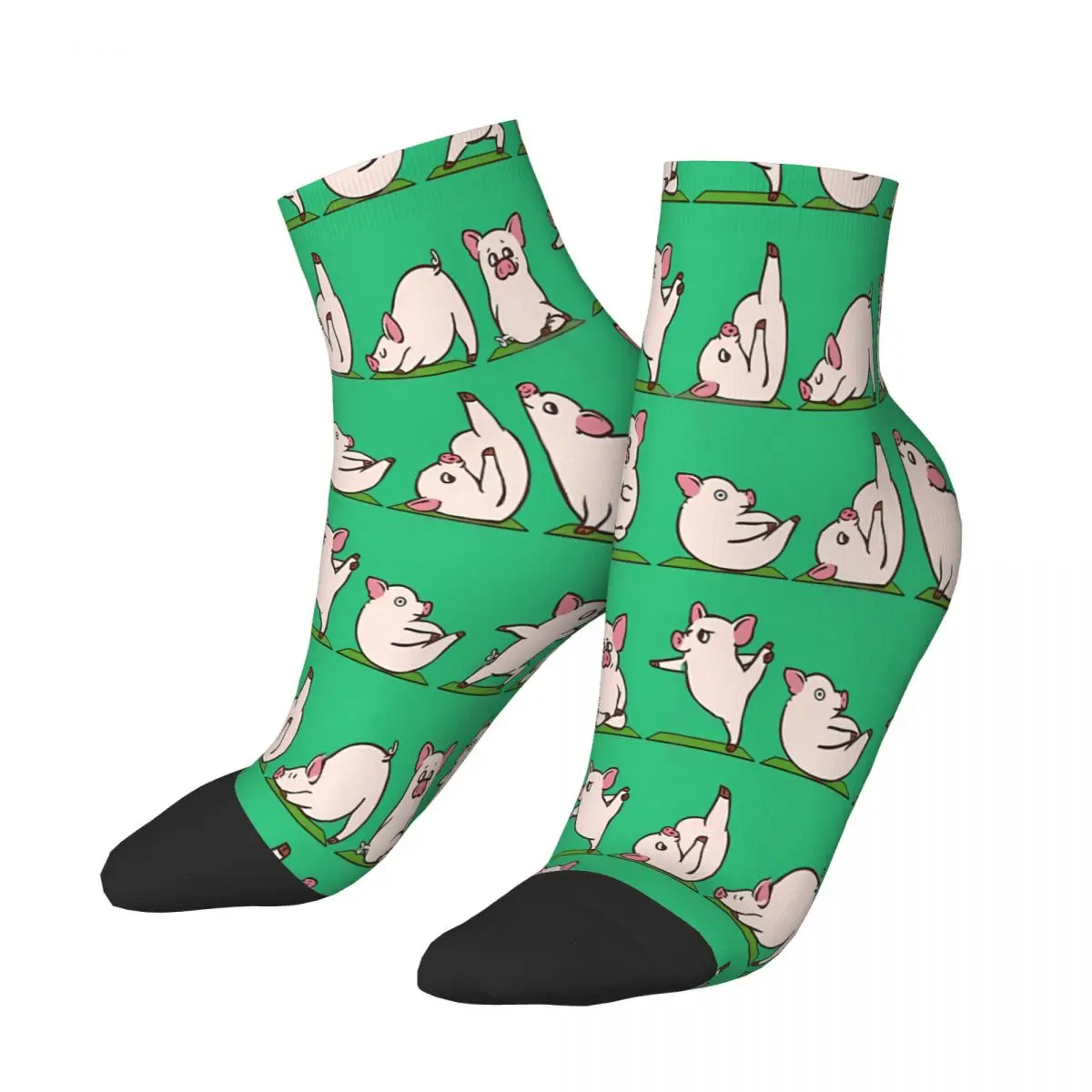 

Pig Yoga Animal Ankle Socks Male Mens Women Winter Stockings Printed