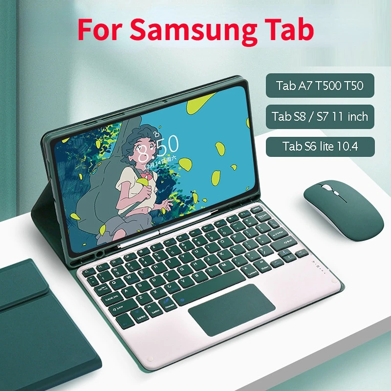 

ZONFRONT Wireless Keyboard Mouse for Samsung Galaxy Tab S8 X700 X706 S7 11 Inch Cover S6 Lite 10.4 Tab A7 A8 Case with Keyboard