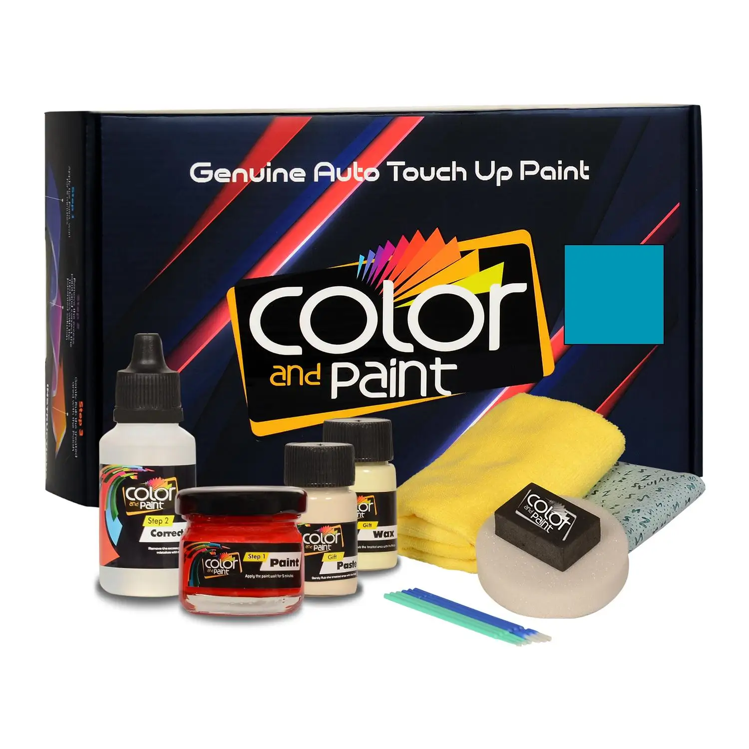 

Color and Paint compatible with Volkswagen Automotive Touch Up Paint - COSTA AZUL MET - LW5M - Basic Care