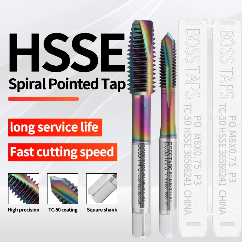 HSSE-M35 JIS Standard Spiral Pointed Tap M1.4 M1.5 M1.6 M1.8 M2 M3 M4 M5 M6 M8 M9 M10 Machine Screw