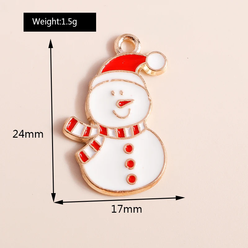Duarte 20 Teile/los Nette Emaille Weihnachten Schneemann Charms Anhänger für Schmuck Machen Tropfen Ohrringe Halsketten DIY Handwerk Zubehör – Detail 5