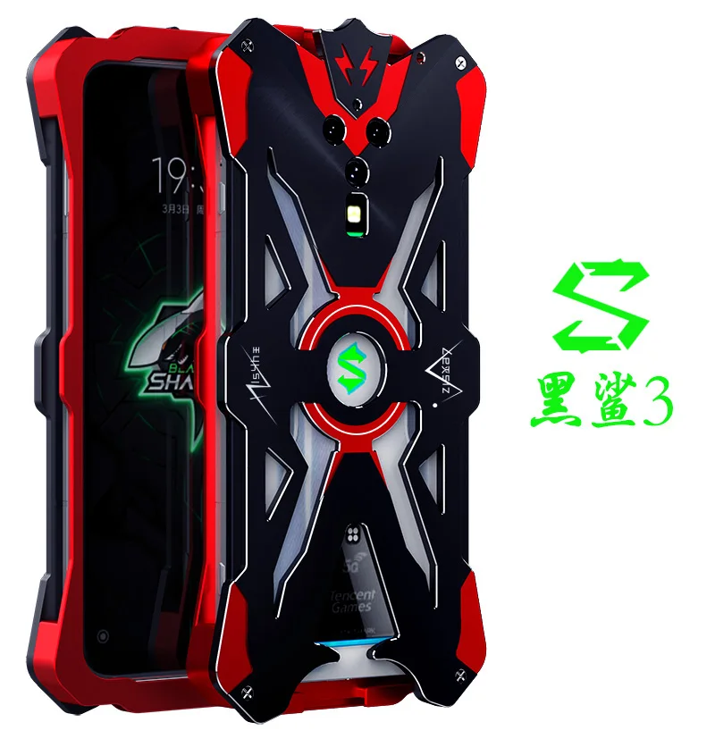 Zimon Metal Armor Phone Case for Xiaomi MI Black Shark 4 4s 3 Pro Series Aluminum Cover for Blackshark 1 2 Helo Phone Housing xiaomi leather case chain