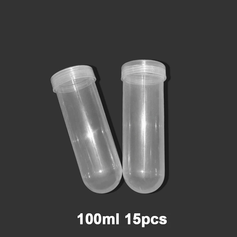 100ml Screw Cap Round Bottom Centrifuge Tube Plastic Test Tubes Laboratory ample Vial Container Lab Supplies 15Pcs