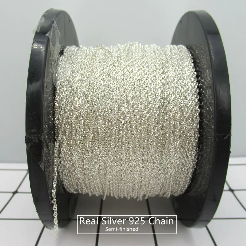 

Genuine 100% 925 Sterling Silver O Link Chains #30 Semi Finished 10/50/100cm For Jewelry Making DIY Findings Accessories
