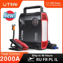 UTRAI 점프 스타터 파워 뱅크, 4 인 1 2000A, 16000mAh 150PSI 공기 압축기, 타이어 펌프, 휴대용 충전기, 자동차 부스터 시동 장치