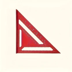 Enhanced Aluminum Alloy Triangle Ruler - 12 - Inch Precision Tool with Angle Finder and Metric Scale (Red)